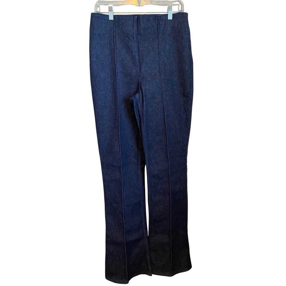 Spanx Flare Jeans Midnight Shade Dark Indigo High Rise Pull On Large Tall 21161T